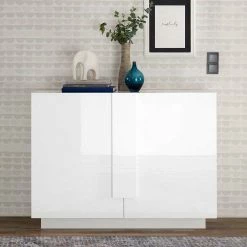 Salerno-Geschäft -Salerno-Geschäft 121x90x44 2 tuerige kommode auf sockel in weiss hochglanz kerym 01