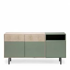 Salerno-Geschäft -Salerno-Geschäft 180x84x45 design sideboard zweifarbig in grau buche hell ajevos 01